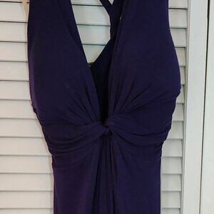 BCBG MAXAZRIA SIZE S HALTER V-NECK FRONT & BACK KNOT SHEATH DRESS